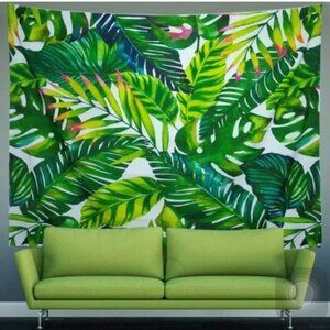 Tropical Palm Tree Leaf Botanical Modern Room Decor Tapestry for Patio/Dorm/Bed